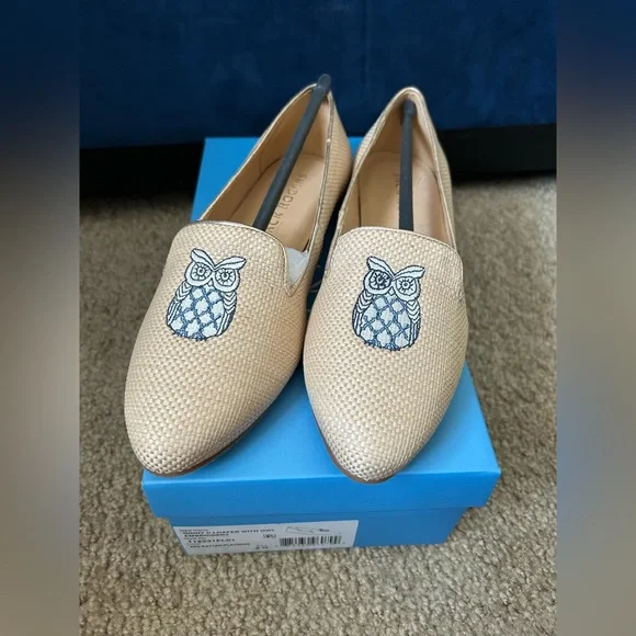 NWT Jack Rogers Ginny Embroidered Owl Loafers - Picture 2 of 6